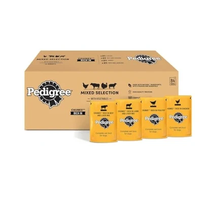 Imagen de PEDIGREE Vital Protection Comida para perros con pollo y cordero en gelatina Caja de 84 bolsitas x 100 g (Total: 8.4 kg)