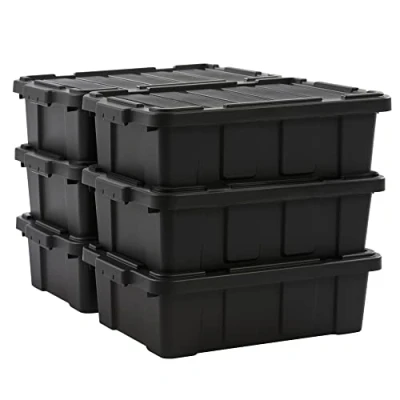 Imagen de Iris Ohyama 6 Cajas de Organización Alta Resistencia, 25L, Rojo, Compacto, Duradero, Apilable, para Garaje, Estantes, Mudanza, Plástico, Utilidad, Herramientas, DDSKT 230
