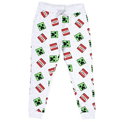 Imagen de Minecraft Ropa Pantalón Chándal Niño 100% Algodón Gris Joggers Regalos (5 6 Años)