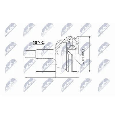 Imagen de NTY NPZ VW 012 Junta Homocinética Transmisión automática, Caja de cambios manual Eje delantero, izquierda, derecha VOLKSWAGEN: GOLF 3