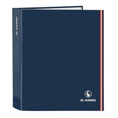 Imagen de Safta EL GANSO CLASSIC Carpeta Folio 4 Anillas, Ideal para Niños de Diferentes Edades, Cómoda y Versátil, Calidad Resistencia, 27x6x33 cm, Color Azul Marino