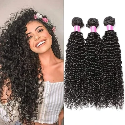 Imagen de Extensiones Brasileñas de Pelo Natural brasileño, Mechas rizado 3 rizos 26 pulgadas extensión 150g