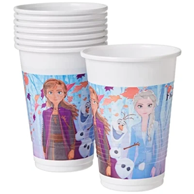 Imagen de Procos 93551 Frozen 2 Vasos de fiesta (8 unidades, 200 ml, plástico, para cumpleaños, temática)