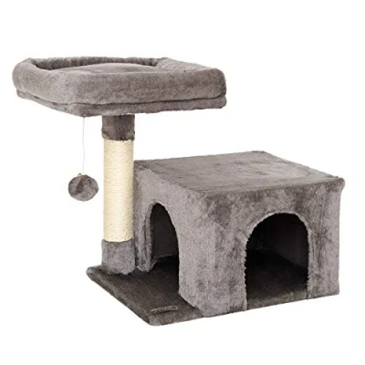 Imagen de lionto Árbol rascador para Gatos Altura 50 cm, Gris Oscuro
