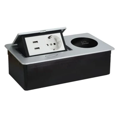 Imagen de CHENGPI Regleta Enchufes con USB &amp; 2 15W Cargador Inalámbrico,Enchufes Encimera Cocina,Enchufes de Superficie,Enchufe Empotrable Mesa