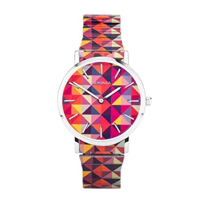Imagen de Sekonda Maxima Reloj de cuarzo para mujer, 38 mm, multicolor, con pantalla analógica, Correa acero inoxidable estampada, talla única,