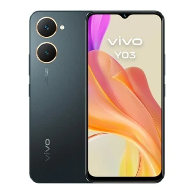 Imagen de vivo Y03, Smartphone 4 GB RAM + 128 ROM, Pantalla superbrillante 6.56 Pulgadas 90 Hz, Batería 5000 mAh, Resistencia IP54, Cuerpo Delgado y curvatura 2.5D, Android 14, Negro