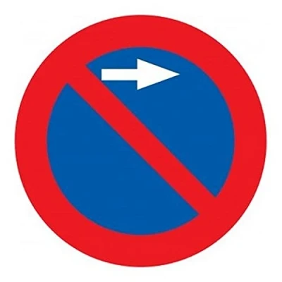 Imagen de Señal metálica vial R 308f Prohibido aparcar a la derecha 50 cm