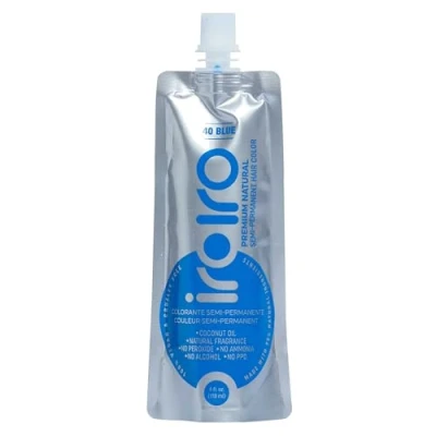 Imagen de Tinte Iroiro premium, natural y semipermanente para el pelo, color 40 iro azul, 113 g.