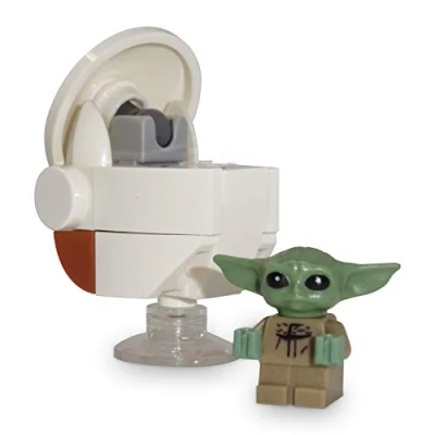 Imagen de LEGO Star Wars Mandalorian The Child Minifigura Baby Yoda Bebe Grogu con transportador