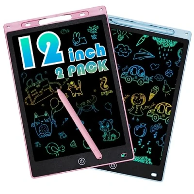 Imagen de Pizarra Magnetica Infantil 12 Pulgadas Magica Vistoso Tableta de Escritura LCD Borrable y Reutilizable para Niñas Niños 2 3 4 5 6 7 8 Años(Rosa+Azul) Piezas