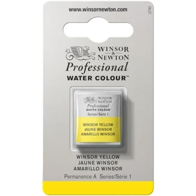 Imagen de Winsor &amp; Newton Acuarela Profesional Pintura de Acuarela, Alta Luminosidad, Resistente a la Luz, Calidad Archivo, 1/2 Godet, Color Amarillo
