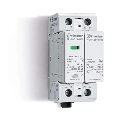 Imagen de Finder serie 7p Protector sobretensión spd tipo 2 1 varistor +1 gdt