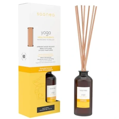 Imagen de Saanea Ambientador Mikado Yoga 100ml. Aroma Sándalo y Piña. Ayuda a sentirse equilibrado. Mejora la sensación de bienestar.