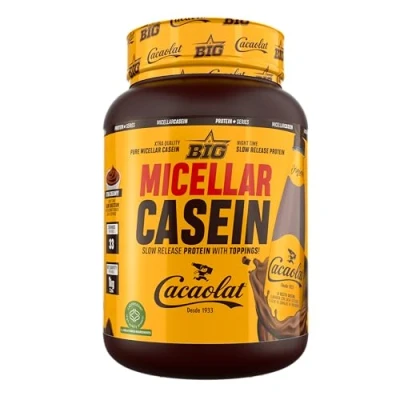 Imagen de BIG Caseina Micelar de Maxima Calidad, Proteina Liberacion Sostenida para Recuperacion y Masa Muscular, Textura Cremosa (Sin toppings, Cacaolat)