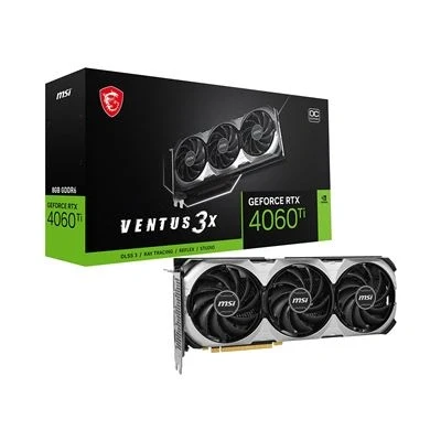 Imagen de MSI GeForce RTX 4060 Ti Ventus 3X 8G OC Tarjeta gráfica NVIDIA Ti, 8 GB de memoria GDDR6, 18Gbps, PCIe 4.0, DLSS3