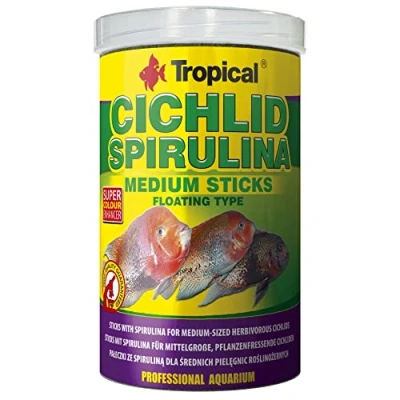 Imagen de Tropical Cichlid SPIRULINA Medium Sticks 1000ml / 360g con spiurlina para cíclidos herbívoros medianos