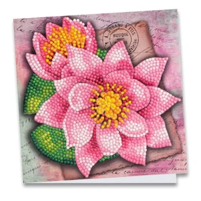 Imagen de Ideen mit Herz Tarjeta de felicitación pintura diamantes, 16 x cm, 370 g/m², incluye sobre y herramientas (flores loto)