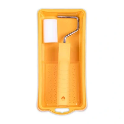Imagen de HARDY WORKING TOOLS Kits de herramientas pintura, Rodillos Cubeta e Rodillo antigota, Altura del pelo 7mm, Eslora 5,5cm, Diámetro 35mm, Blanco y amarillo, A0180 113000