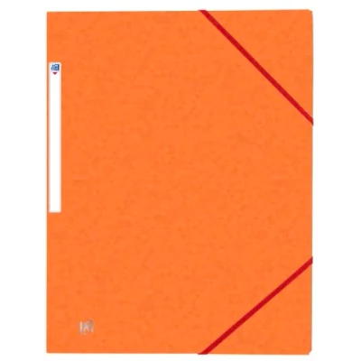 Imagen de OXFORD Lote de 50 camisas 3 solapas Top File + A4 con funda elástica para tarjeta, color naranja