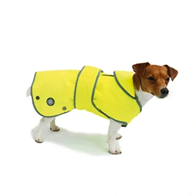 Imagen de Ancol Muddy Paws Abrigo de protección contra tormentas para Todo Tipo Clima. Hi Vis. Talla S/M (Longitud 35 cm, hasta 56 cm Circunferencia)