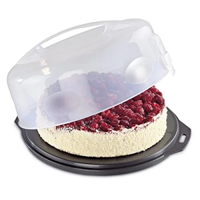 Imagen de Xavax 00111514 Recipiente para conservar y transportar tartas, Antracita/Transparente, Ø 31.5 cm