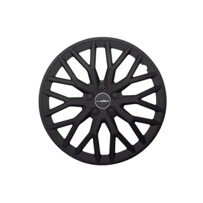 Imagen de Goodyear Juego de 4 Tapacubos 16 Modelo Silverstone Negro, Diseño Deportivo para Lucir Bien con el Exterior del Vehículo, Fabricación Robusta y Duradera