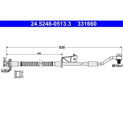Imagen de ATE 24.5248 0513.3 Latiguillos de Freno 530 M10x1 HYUNDAI: i20 I Hatchback