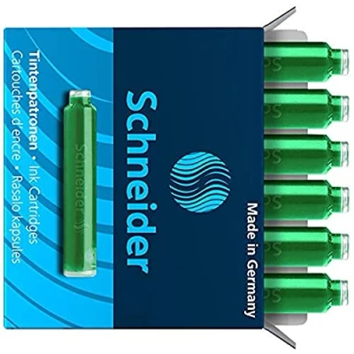 Imagen de Schneider Recambio 6 Cartuchos de Tinta, Color Verde, 1 Estuche SH6604