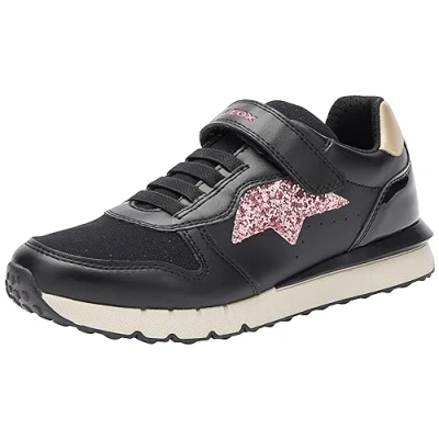 Imagen de Geox J Fastics Girl C, Zapatillas Niñas, Black Dk Pink, 24 EU