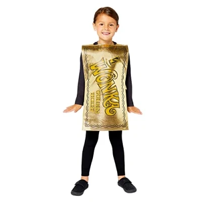 Imagen de amscan Disfraz infantil oficial de Willy Wonka con boleto dorado, multicolor, 3 7 años
