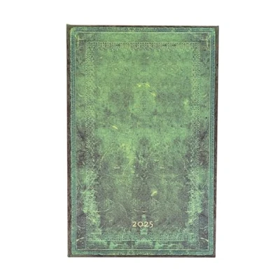 Imagen de Pacific Blue Bold (Old Leather Collection) Maxi 12 month Horizontal Hardback Dayplanner 2025 (Elastic Band Closure): tydzień na dwóch stronach, zamykany gumkę, papier 100 gsm