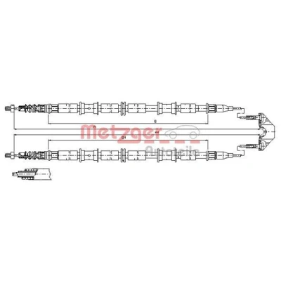 Imagen de METZGER 11.5864 Cable de Freno Mano posterior 1680/1495+1680/1495 Discos COFLE OPEL: Zafira A
