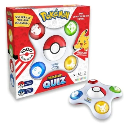 Imagen de Bandai Pokémon entrenador Quiz conocimientos 100% Juego electrónico interactivo habla francesa ZZ20110 (edición francesa)