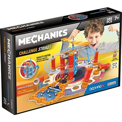Imagen de Geomag Mechanics Challenge Strike 185 Piezas Circuito de Construcción Magnética para Niños Desde 7 Años Construye tu Juego Desafiar la Gravedad 1 a 4 Jugadores Fabricación Suiza
