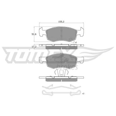 Imagen de TOMEX brakes TX 17 92 Juego de pastillas freno Eje delantero con avisador acústico desgaste OPEL: Corsa E Hatchback