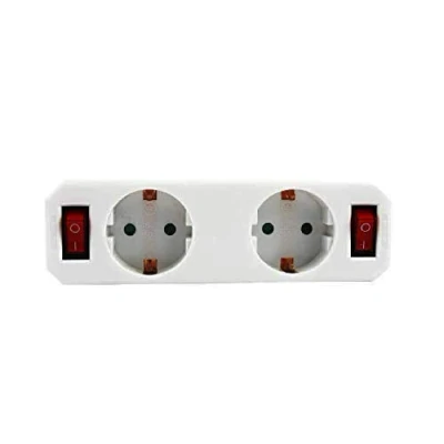 Imagen de Adaptador 2 tomas con interruptores,distribuidor ladron interruptor.