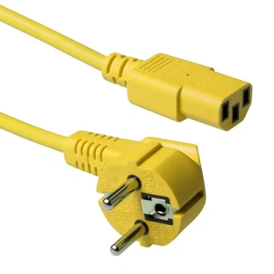Imagen de Act Cable IEC 1,2 m, C13, de alimentación para PC, CEE 7/7 a C13 3 Patillas Contacto Tierra AK5141 Amarillo