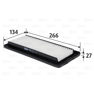 Imagen de VALEO 585173 Filtro de aire 27 134 266 Cartucho filtrante HYUNDAI: Atos