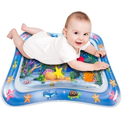 Imagen de Retoo Alfombra de Agua para bebé Dibujo Pintura Esteras Mágicas bebés 3 a 6 9 Meses Colchoneta Hinchable sensorial con Medidas 66x50cm