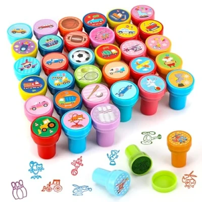Imagen de Sprifityy 36 sellos para niños, dibujos animados coche, sello autoentintable relleno de bolsas regalo, fiestas infantiles, regalo cumpleaños, premios clase (B)