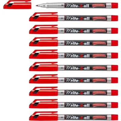 Imagen de STABILO Marcador permanente Write 4 all Punta media Caja con 10 unidades Color rojo