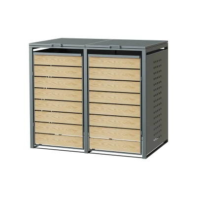 Imagen de Cobertizo cubo reciclaje 132x80x116 cm. Liam 132 cm