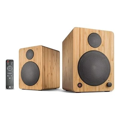 Imagen de Wavemaster Cube Mini Neo Sistema de altavoces (36 V, Bluetooth, entrada digital, control remoto por infrarrojos) color bambú