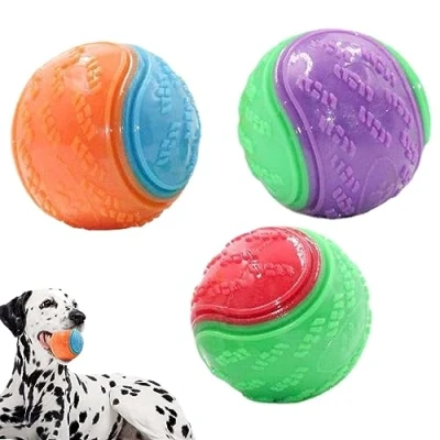 Imagen de EHOTER Pelotas para perro, 3 unidades, Scooby Doo, juguete duradero y chirriante, bola de perro limpieza dientes, interactivo masticar, masticable cachorros,
