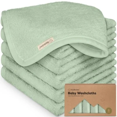 Imagen de KeaBabies 6 Pack de Toallitas Bambú Orgánico para Bebés Suaves Bambú, Orgánicas, Niños, Toallas Bebés, Algodón, Faciales (Pistachio)