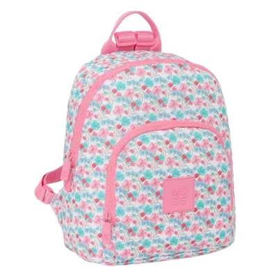 Imagen de Safta MOOS FLORES Mini Mochila para Uso Diario, Ideal Niños de Diferentes Edades, Cómoda y Versátil, Calidad Resistencia, Tejido Reciclable, 25x13x30 cm, Color Multicolor