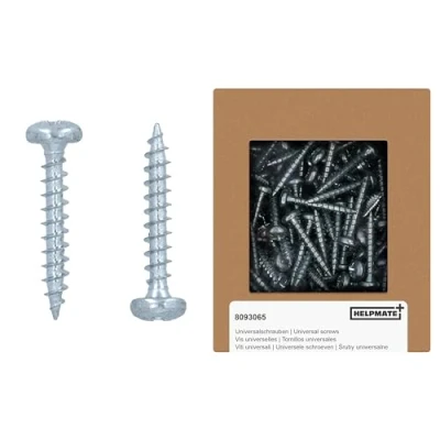 Imagen de HELPMATE tornillos de conexión madera galvanizados 4,0 x 25 250 universales cabeza alomada con accionamiento PZ2 y rosca completa Para fijación herrajes a