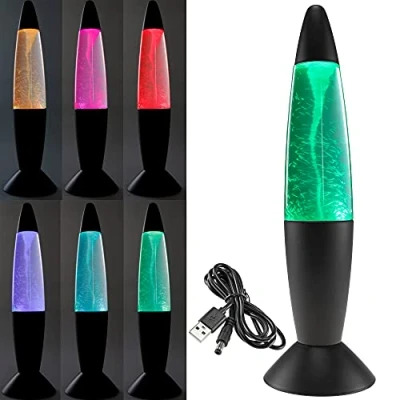 Imagen de Tornado Lámpara decorativa (37 cm) iluminación LED y cambio de color, funcionamiento con USB (5 V) o 3 pilas AA