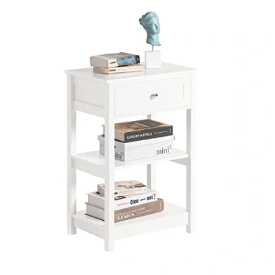 Imagen de SoBuy FBT46 SCH,ES Mesa Auxiliar con 1 Cajón, Consola,Mesita de Noche para Salón Comedor, Teléfono o Lampara (Negro)